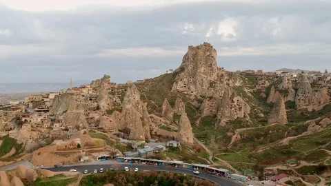 Uchisar Castle in Cappadocia Stock Footage 124596013