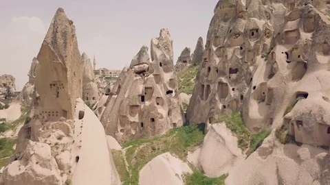 Uchisar caves in Cappadocia Stock Footage 90721559