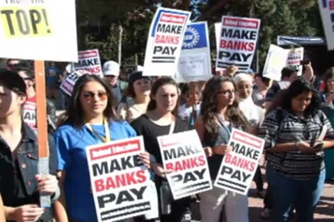 UCLA Student Occupy Protest Chant Stock Footage 8961911