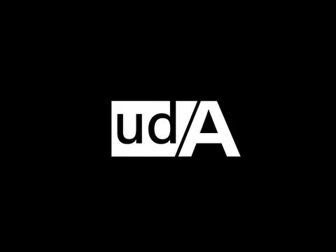 UDA Logo and Graphics design vector art, Icons isolated on black background Stock Illustration