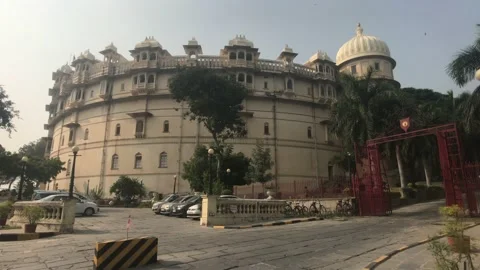Udaipur, India - round building of the old castle Stock Footage 132840643