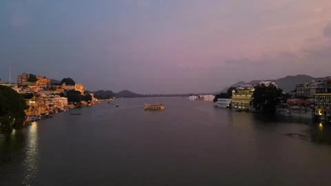 Udaipur Lake Sunset Stock Footage 314966671