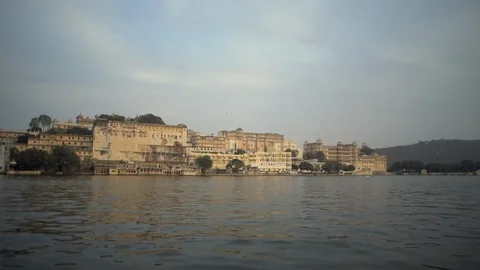Udaipur lake view Stock Footage 111828811