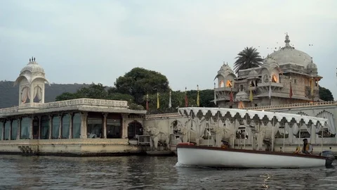 Udaipur lake view Stock Footage 111830387