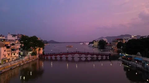 Udaipur pichola Sunset Stock Footage 314966673