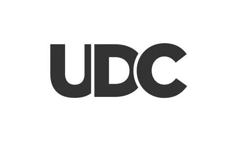 UDC logo design template with strong and modern bold text. Initial based ve.. 스톡 일러스트