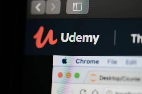 Udemy platform in internet browser Foto stock