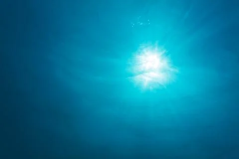 Uderwater Sunlight Background with Rays Stock Photos