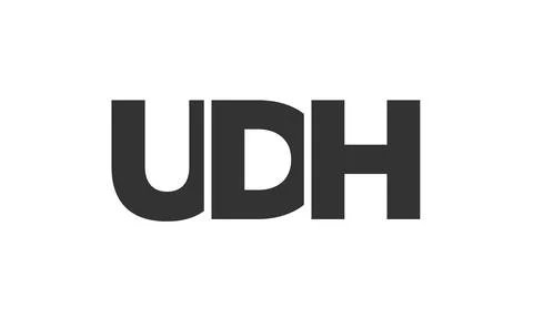 UDH logo design template with strong and modern bold text. Initial based ve.. Stock Illustration