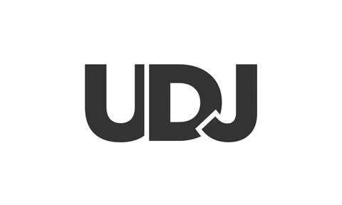 UDJ logo design template with strong and modern bold text. Initial based ve.. Stock Illustration