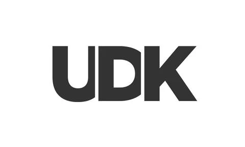 UDK logo design template with strong and modern bold text. Initial based ve.. Illustrazione stock