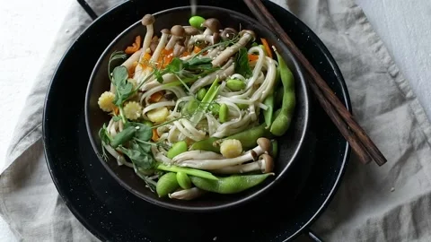 Udon noodles Stock Footage 143687611
