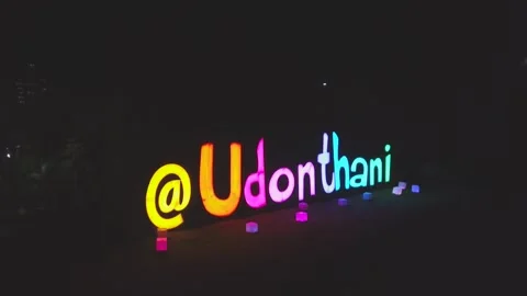 Udonthani dron in the night Stock Footage 219028058