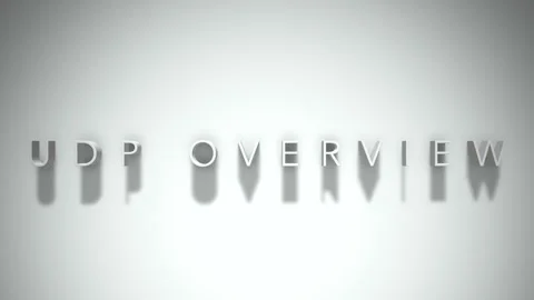 Udp overview 3D title animation white text on a white background Stock Footage 299758662