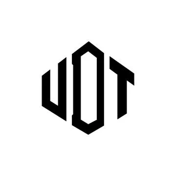 UDT letter logo design with polygon shape. UDT polygon and cube shape logo .. Stock Illustration