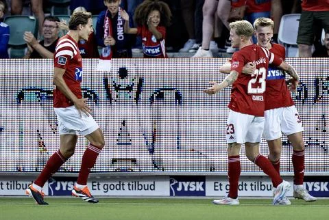 UEFA Conference League third qualifying round - Silkeborg IF vs KAA Gent, Denmar Stock Photos