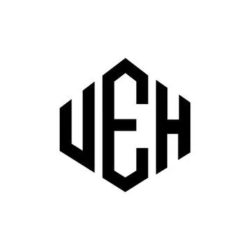 UEH letter logo design with polygon shape. UEH polygon and cube shape logo .. Stock Illustration