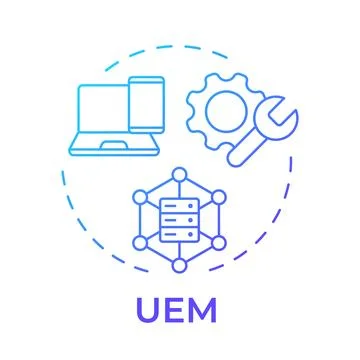 UEM blue gradient concept icon Stock Illustration
