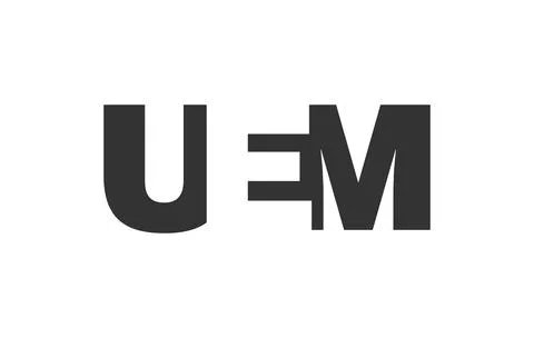 UEM logo design. Initial letter U E M bold font style for tech startups, co.. Stock Illustration