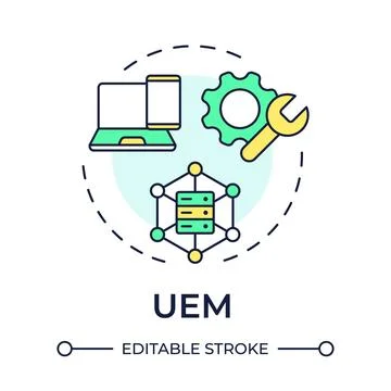 UEM multi color concept icon Stock Illustration