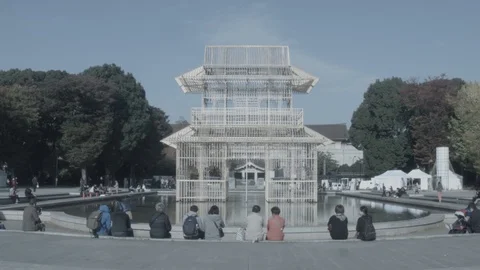 Ueno park structure (log) Stock Footage 126779623