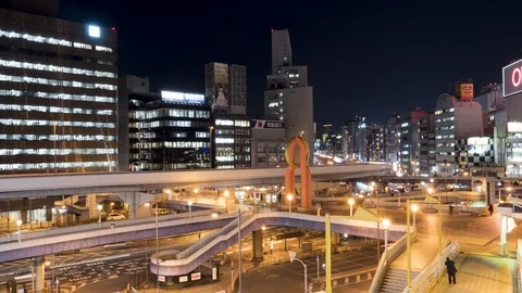 Ueno station twilight Stock Footage 85823563