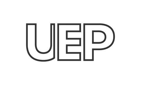 UEP logo design template with strong and modern bold text. Initial based ve.. Stock Illustration