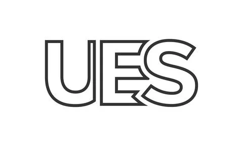 UES logo design template with strong and modern bold text. Initial based ve.. イラスト素材