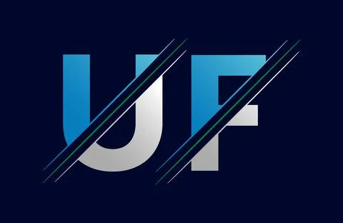 UF Letter logo design vector template. Stock Illustration