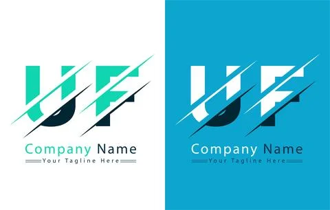 UF Letter Logo Vector Design Concept Elements Stock Illustration