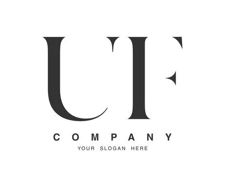 UF logo design. Initial letter u and f serif font style. Creative classic c.. Stock Illustration