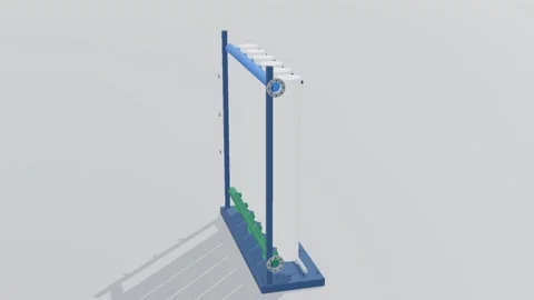 Uf skid desalination 3d loop white background 3D animation seamless loop Stock Footage 341849063