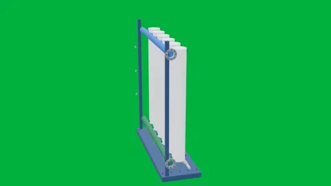 Uf skid desalination 3d loop green screen 스톡 동영상 342913108