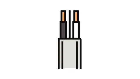 Uf underground feeder cable color icon animation Stock Footage 326100515