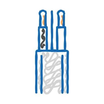 Uf underground feeder cable icon doodle illustration Stock Illustration