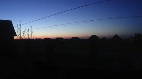 Ufa, village dawn timelaps Stock Footage