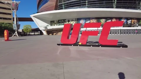 UFC Logo Outside T-Mobile Arena On The Strip In Vegas Stock Footage 245467702