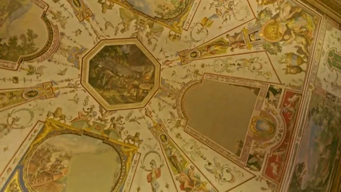 Uffizi Gallery, interior of the museum in Florence, Italy Stock Footage 76019645