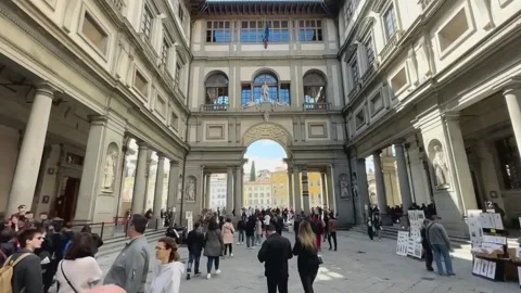 Uffizi Gallery, Timelapse, Hyperlapse in Florence, Italy. Stock Footage 242147002