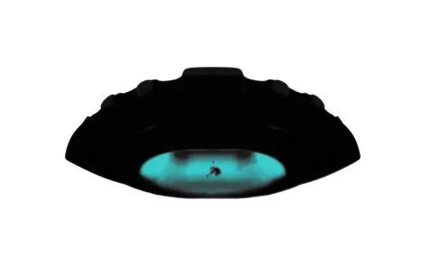 UFO Abduction on a White background Stock Illustration