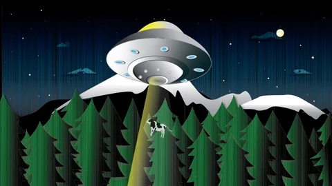UFO Abducts Cow! Stock Footage 113489871