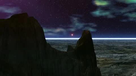 UFO against rocks Видео 21264785