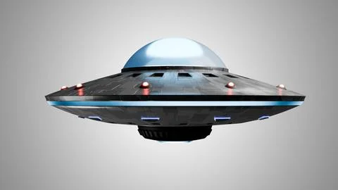 UFO alien spaceship. 3D rendered illustration. 스톡 일러스트