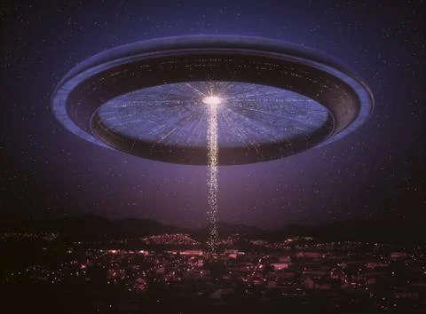 UFO Alien Spaceship Invasion Stock Illustration