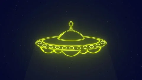 UFO alien spaceship in outer space animation Stock Footage 264961363