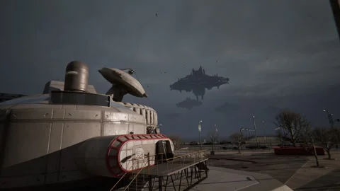 UFO and alien attack on planet Earth 01 Stock Footage 285217131