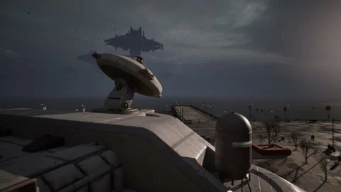 UFO and alien attack on planet Earth 02 Stock Footage 285218284