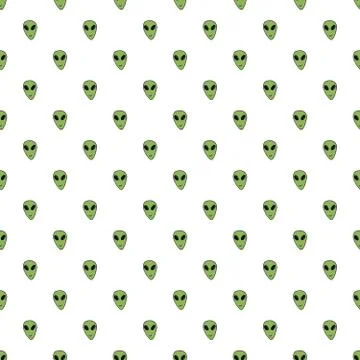 Ufo and aliens Seamless pattern. Cute Doodles space ships sketch. Hand drawn  Stock Illustration