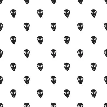 Ufo and aliens Seamless pattern. Cute Doodles space ships sketch. Hand drawn  Stock Illustration