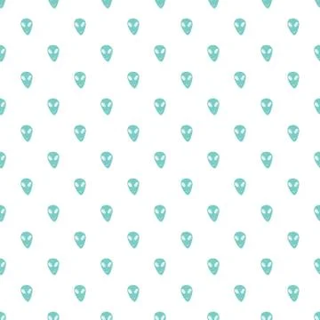 Ufo and aliens Seamless pattern. Cute Doodles space ships sketch. Hand drawn  Stock Illustration